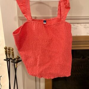 Old Navy Coral Smocked Tube Top new worn once